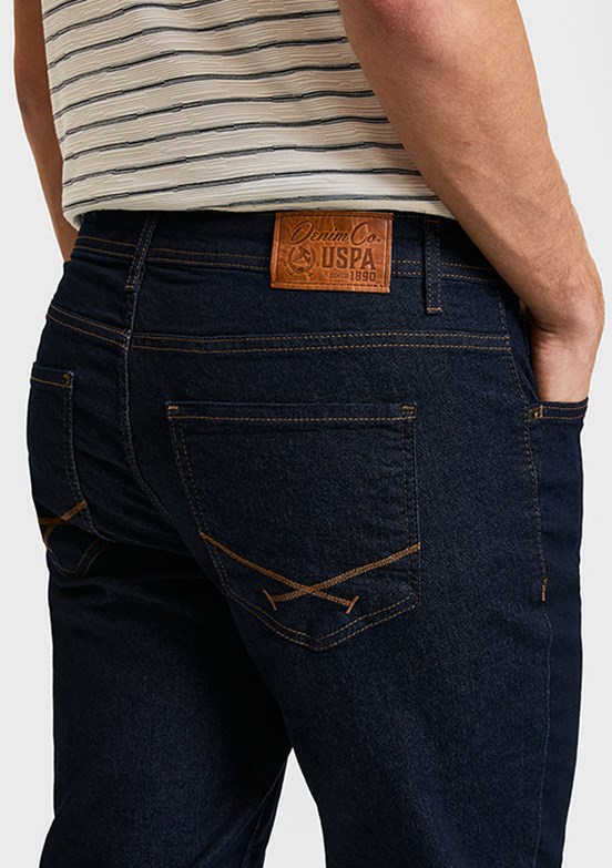 US POLO ASSN - Erkek Mavi Straight Jean Pantolon