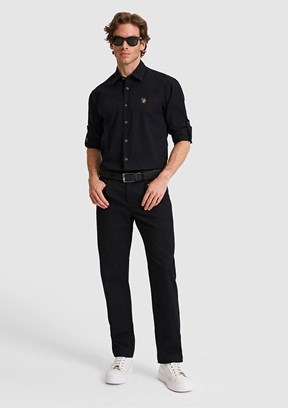 US POLO ASSN - Erkek Siyah Chino Pantolon