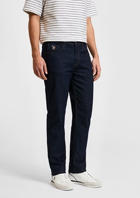 US POLO ASSN - Erkek Mavi Straight Jean Pantolon