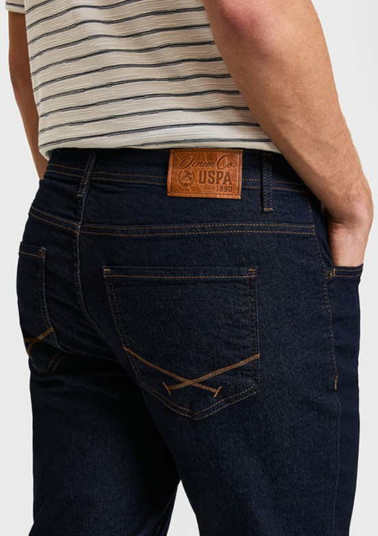 US POLO ASSN - Erkek Mavi Straight Jean Pantolon