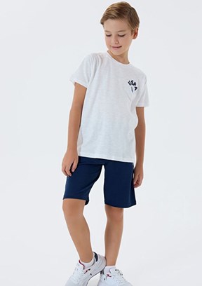 US POLO ASSN Beyaz Erkek Çocuk Pijama Takımı
