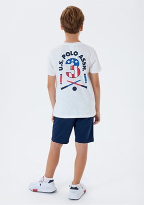 US POLO ASSN Beyaz Erkek Çocuk Pijama Takımı