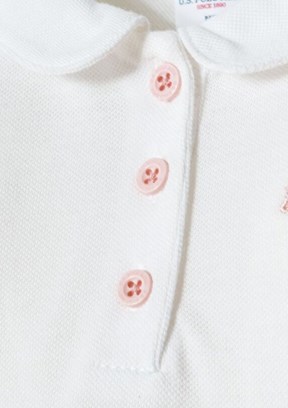 US POLO ASSN Beyaz Kız Bebek Şortlu İkili Takım
