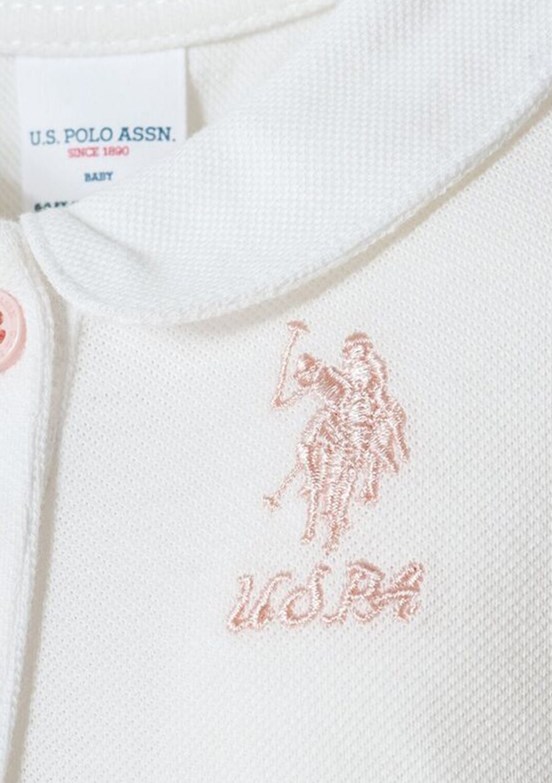 US POLO ASSN Beyaz Kız Bebek Şortlu İkili Takım