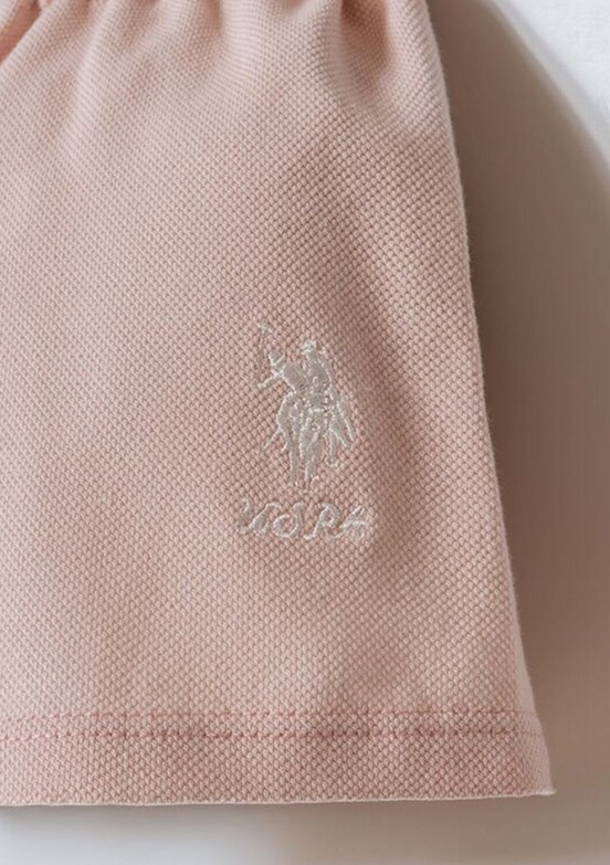 US POLO ASSN Beyaz Kız Bebek Şortlu İkili Takım