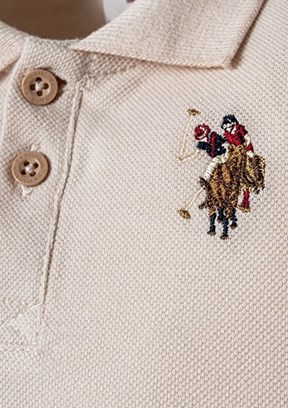 US POLO ASSN Bej Erkek Bebek Şortlu İkili Takım