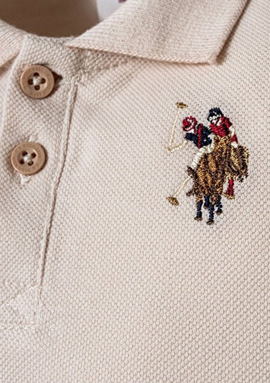 US POLO ASSN Bej Erkek Bebek Şortlu İkili Takım