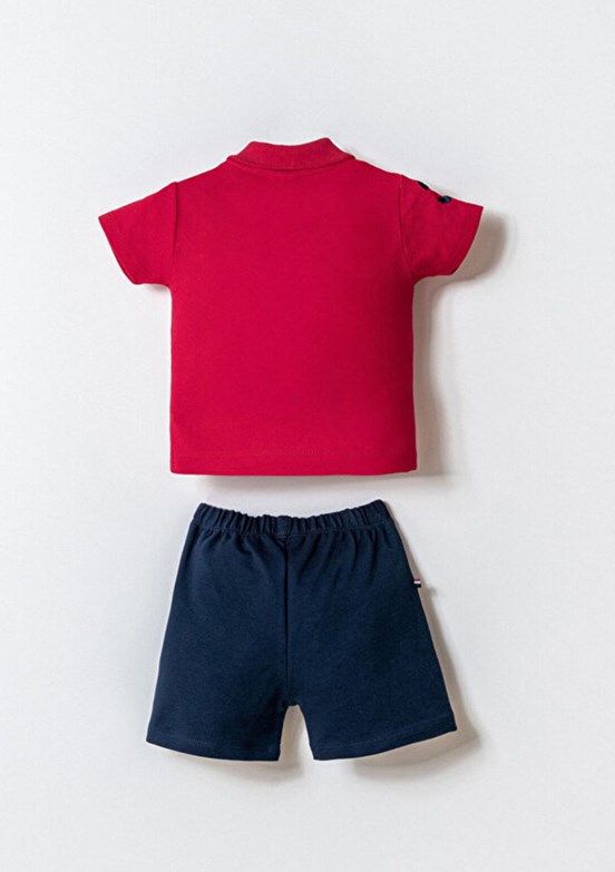 US POLO ASSN Kırmızı Erkek Bebek Şortlu İkili Takım