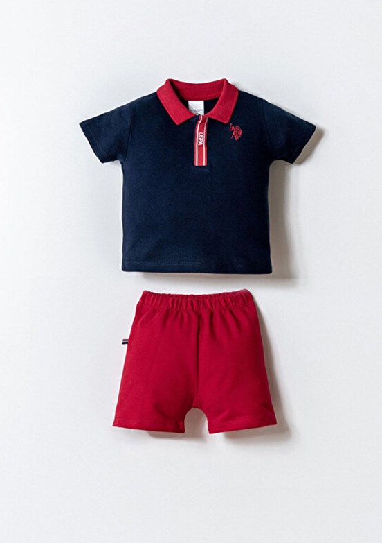 US POLO ASSN Lacivert Erkek Bebek Şortlu İkili Takım