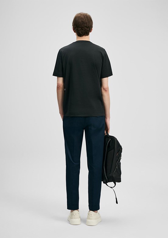 LUFİAN Simbad - 111020307 Erkek Siyah Baskılı T-Shirt