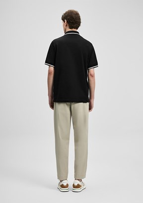 LUFİAN Grom - 111040232 Erkek Siyah Polo Yaka T-Shirt