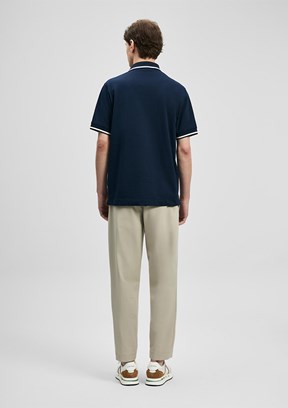 LUFİAN Grom - 111040232 Erkek Lacivert Polo Yaka T-Shirt