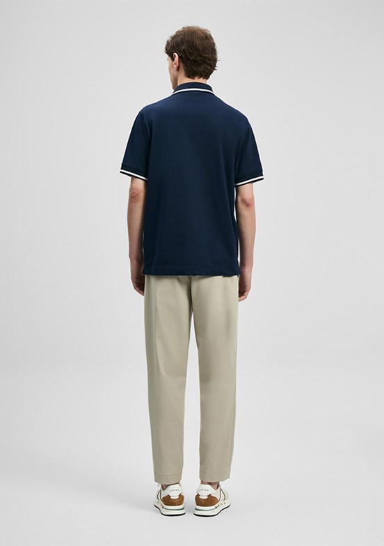 LUFİAN Grom - 111040232 Erkek Lacivert Polo Yaka T-Shirt