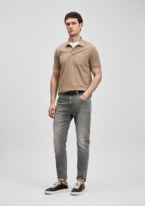 LUFİAN Carter - 111040233 Erkek Kahverengi Polo Yaka T-Shirt