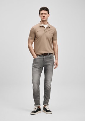 LUFİAN Carter - 111040233 Erkek Kahverengi Polo Yaka T-Shirt