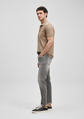 LUFİAN Carter - 111040233 Erkek Kahverengi Polo Yaka T-Shirt