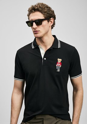 LUFİAN Brady - 111040245 Erkek Siyah Polo Yaka T-Shirt