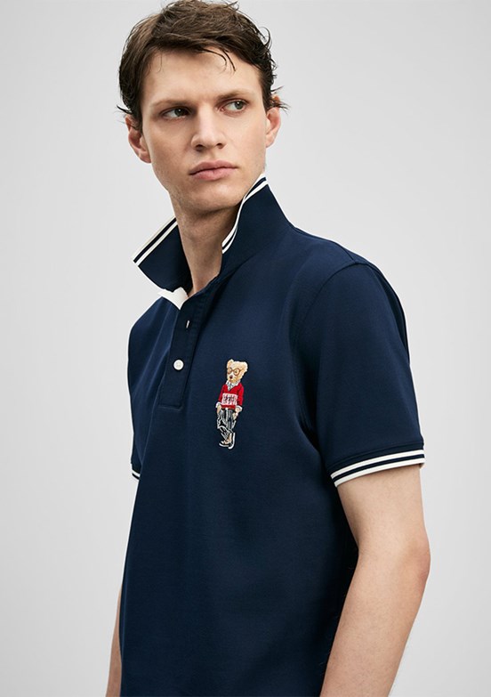 LUFİAN Brady - 111040245 Erkek Lacivert Polo Yaka T-Shirt