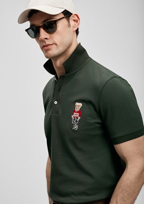 LUFİAN Brady - 111040245 Erkek Yeşil Polo Yaka T-Shirt