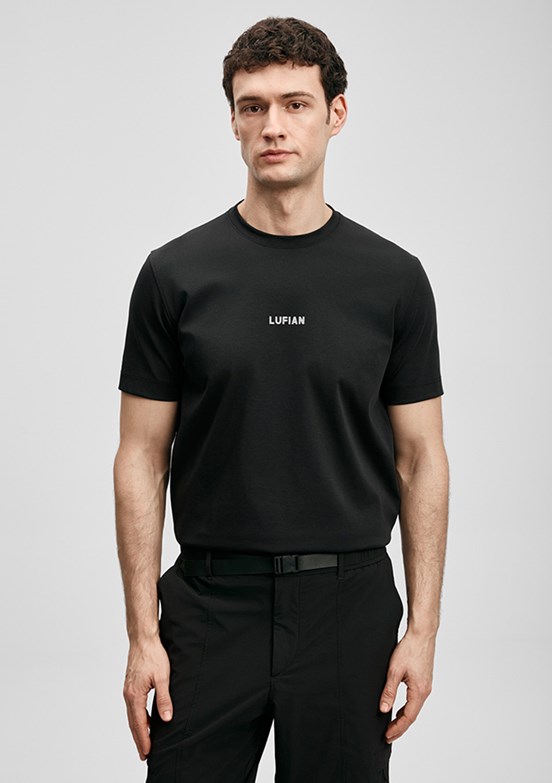 LUFİAN Marcus - 111020322 Erkek Siyah Baskılı T-Shirt