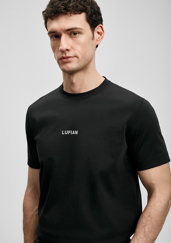 LUFİAN Marcus - 111020322 Erkek Siyah Baskılı T-Shirt