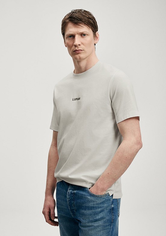 LUFİAN Marcus - 111020322 Erkek Bej Baskılı T-Shirt