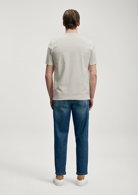 LUFİAN Marcus - 111020322 Erkek Bej Baskılı T-Shirt