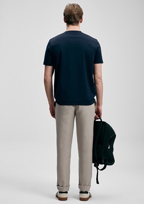 LUFİAN Marcus - 111020322 Erkek Lacivert Baskılı T-Shirt