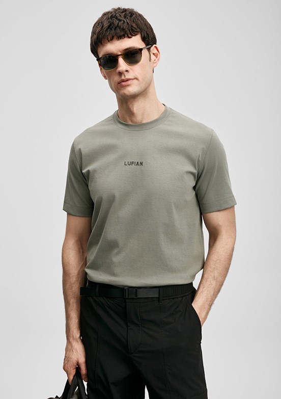 LUFİAN Marcus - 111020322 Erkek Yeşil Baskılı T-Shirt