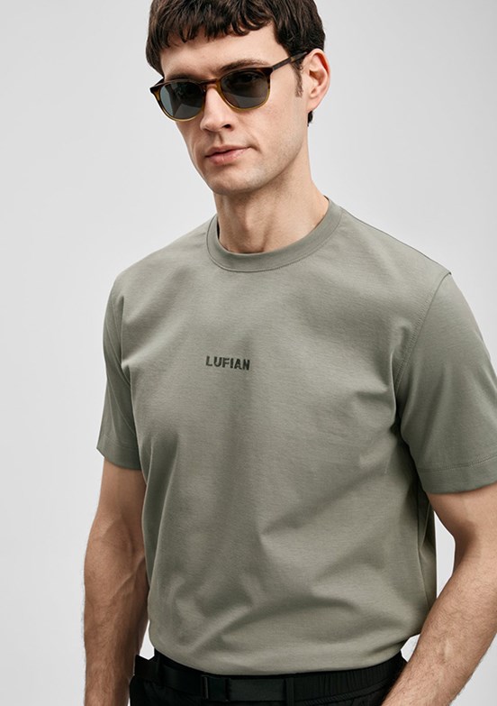 LUFİAN Marcus - 111020322 Erkek Yeşil Baskılı T-Shirt