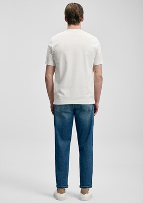LUFİAN Marcus - 111020322 Erkek Beyaz Kırık Baskılı T-Shirt