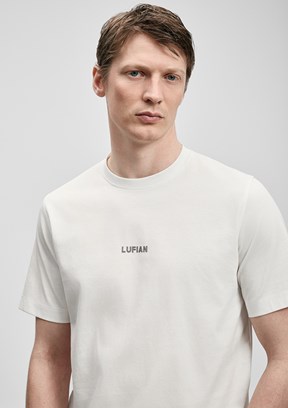 LUFİAN Marcus - 111020322 Erkek Beyaz Kırık Baskılı T-Shirt