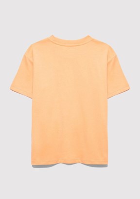 MAVİ - M7610467-71160 Kız Çocuk Turuncu Baskılı T-Shirt