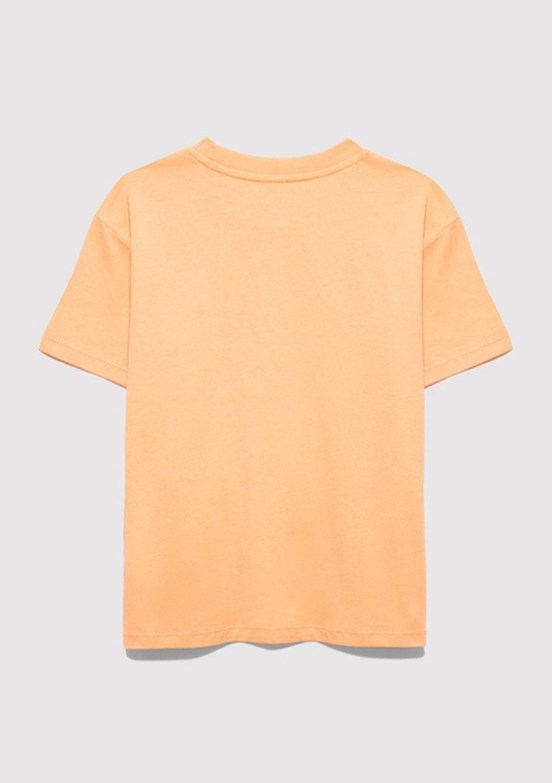 MAVİ - M7610467-71160 Kız Çocuk Turuncu Baskılı T-Shirt
