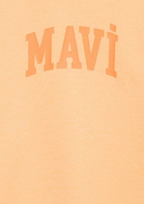 MAVİ - M7610467-71160 Kız Çocuk Turuncu Baskılı T-Shirt