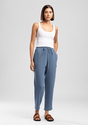 LEE COOPER Alberty - 262 LCF 221010 Kadın Mavi Beli Lastikli Pantolon