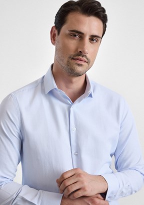 SÜVARİ - GM2024700622 Erkek Mavi Buz Slim Gömlek