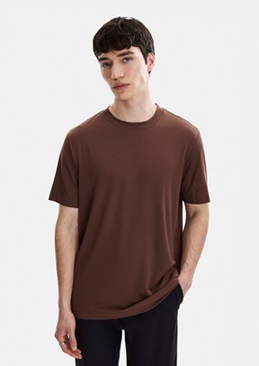 BACKANDBOND - B35S10067 Erkek Kahverengi Bisiklet Yaka T-Shirt