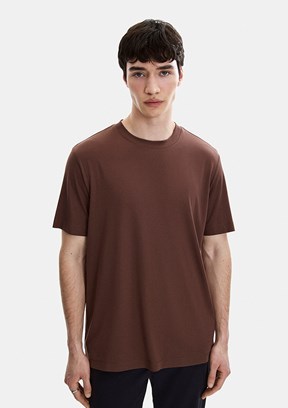 BACKANDBOND - B35S10067 Erkek Kahverengi Bisiklet Yaka T-Shirt