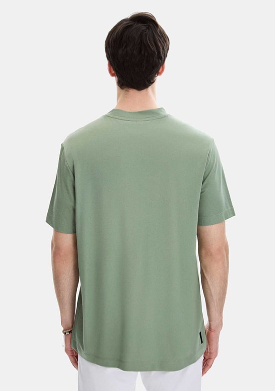BACKANDBOND - B35S10067 Erkek Yeşil Bisiklet Yaka T-Shirt