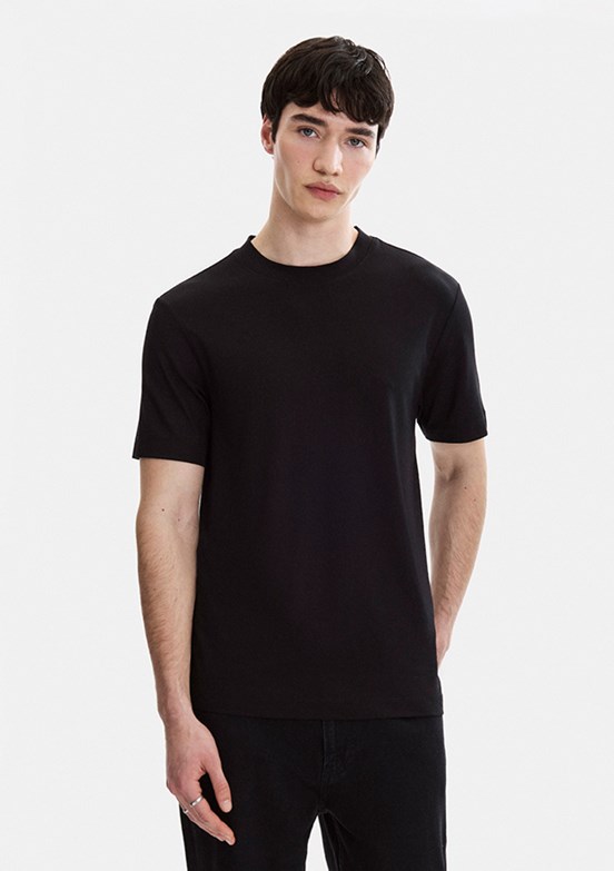 BACKANDBOND - B35S10067 Erkek Siyah Bisiklet Yaka T-Shirt