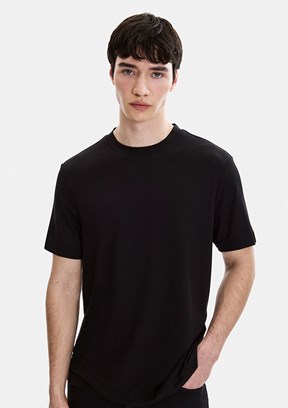 BACKANDBOND - B35S10067 Erkek Siyah Bisiklet Yaka T-Shirt