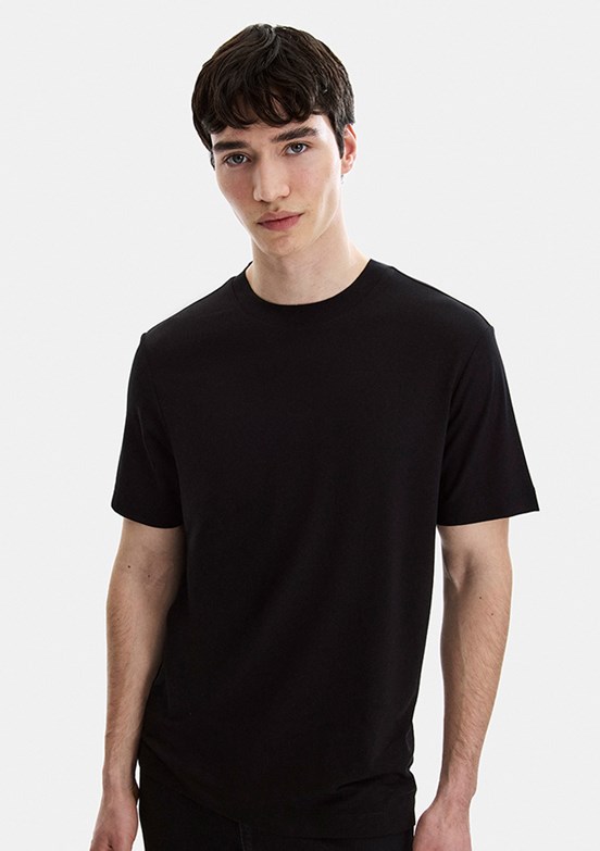 BACKANDBOND - B35S10067 Erkek Siyah Bisiklet Yaka T-Shirt