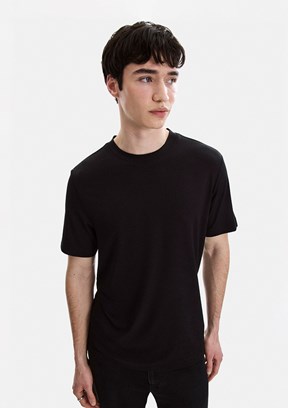 BACKANDBOND - B35S10067 Erkek Siyah Bisiklet Yaka T-Shirt