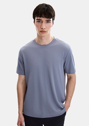 BACKANDBOND - B35S10067 Erkek Mavi Bisiklet Yaka T-Shirt