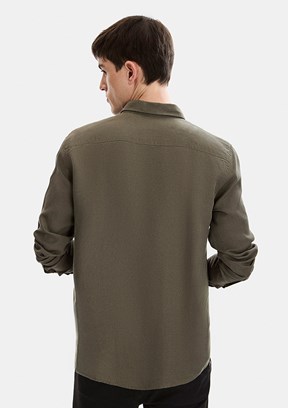 BACKANDBOND - B35S20001 Erkek Yeşil Uzun Kol Gömlek