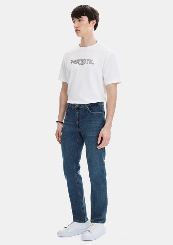 BACKANDBOND - B35S35012 Erkek Mavi 5 Cep Jean Pantolon