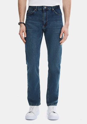 BACKANDBOND - B35S35012 Erkek Mavi 5 Cep Jean Pantolon