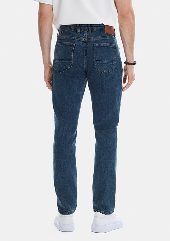BACKANDBOND - B35S35012 Erkek Mavi 5 Cep Jean Pantolon