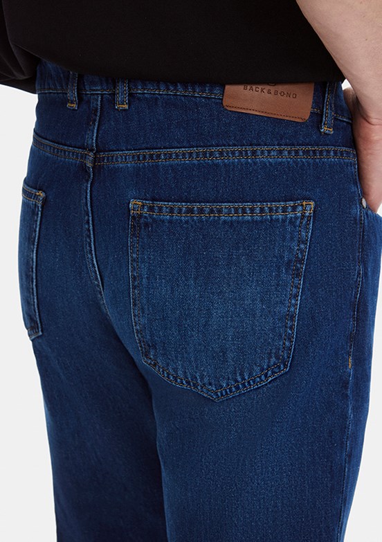 BACKANDBOND - B35S35020 Erkek Lacivert Normal Bel Jean Pantolon
